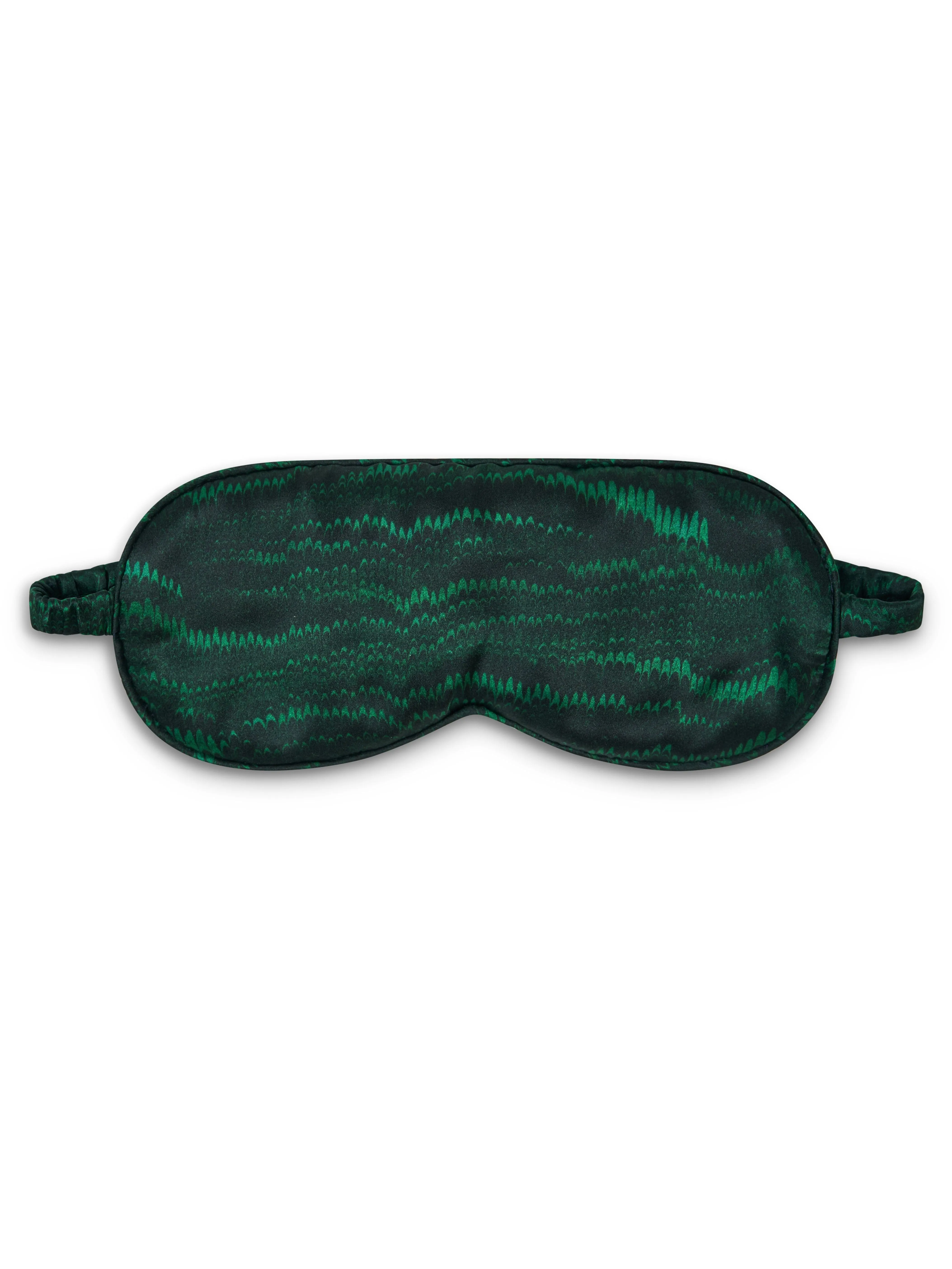 Piped Eye Mask in Forest Marbling