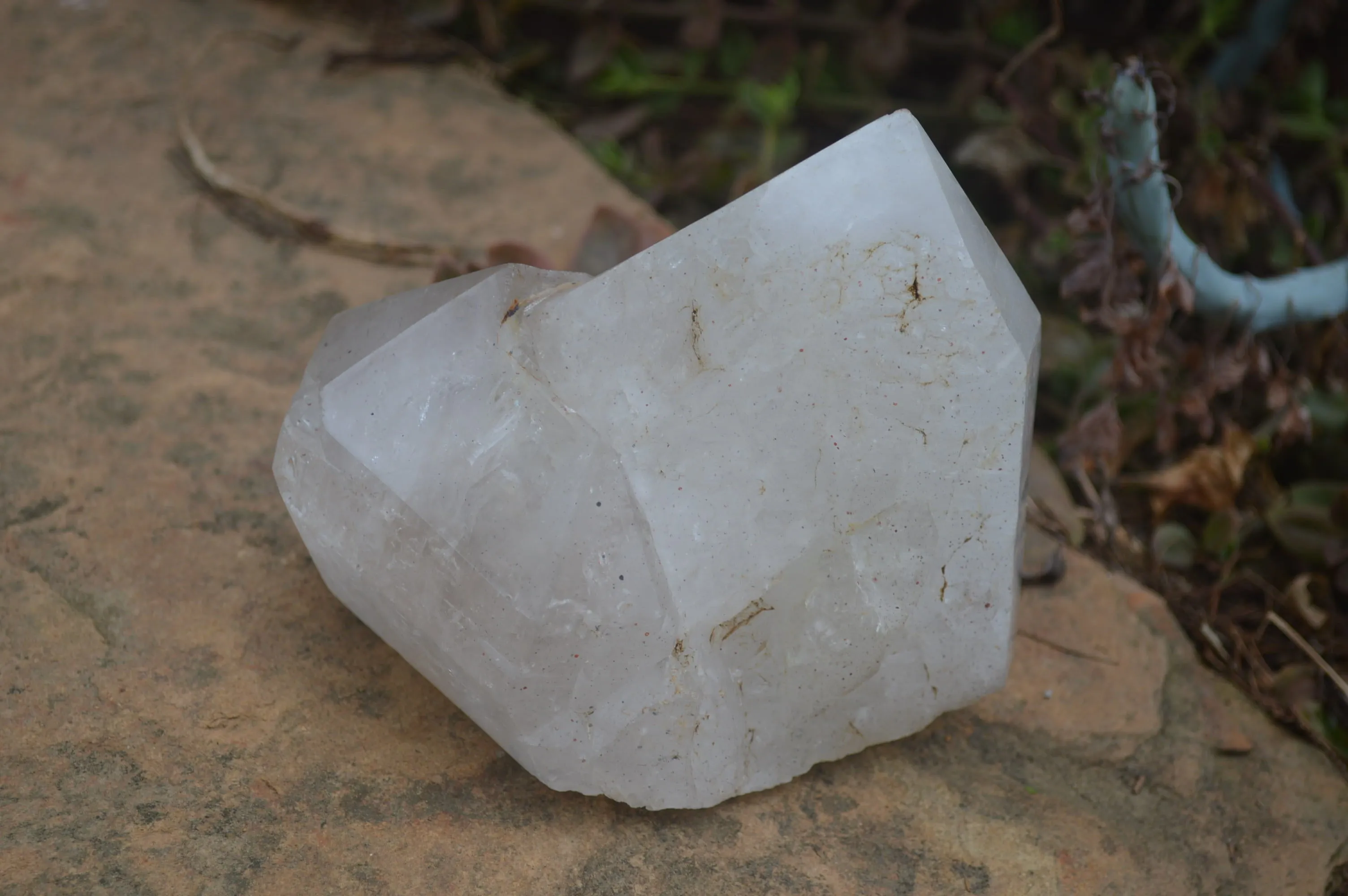 Polished Rare Large Pentium Quartz Crystal with Hematite Inclusions x 1 From Angola