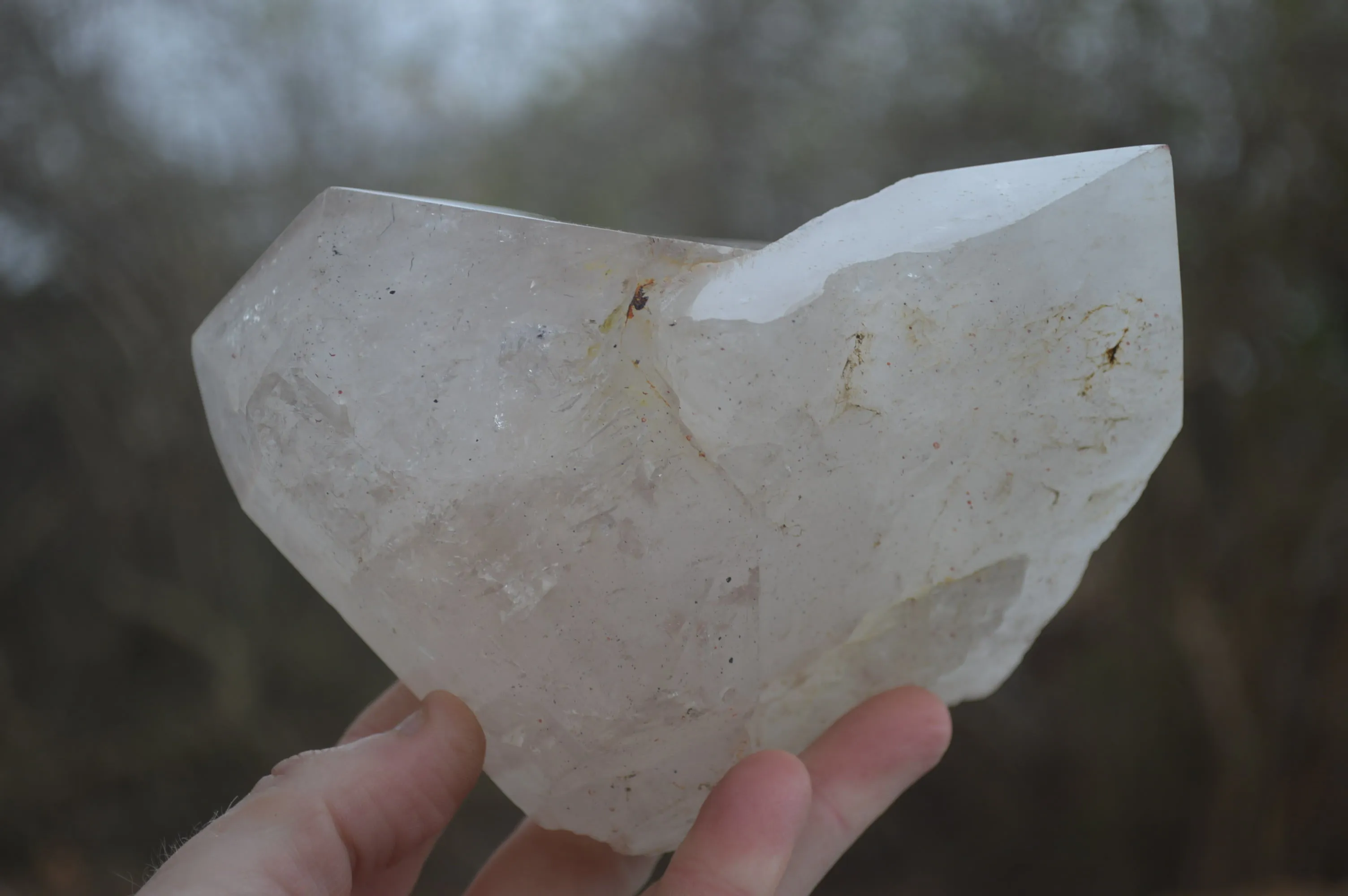 Polished Rare Large Pentium Quartz Crystal with Hematite Inclusions x 1 From Angola