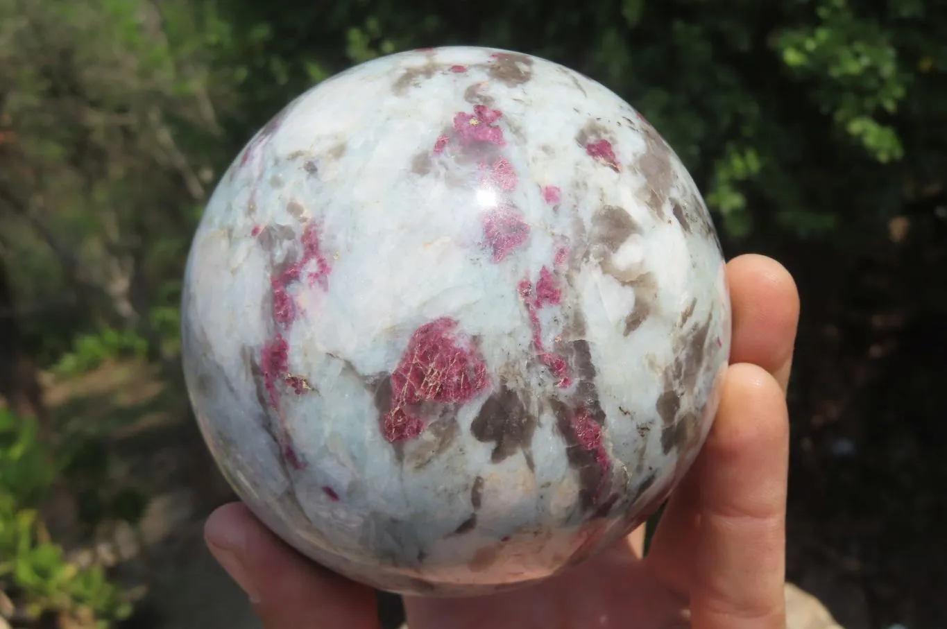 Polished Rubellite Pink Tourmaline Matrix Spheres x 2 From Ambatondrazaka, Madagascar