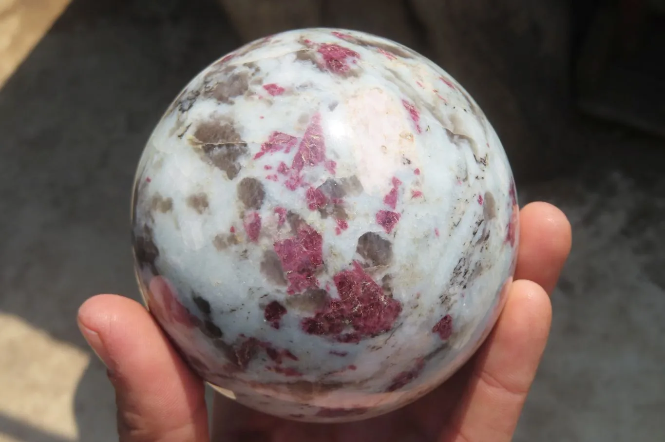 Polished Rubellite Pink Tourmaline Matrix Spheres x 2 From Ambatondrazaka, Madagascar