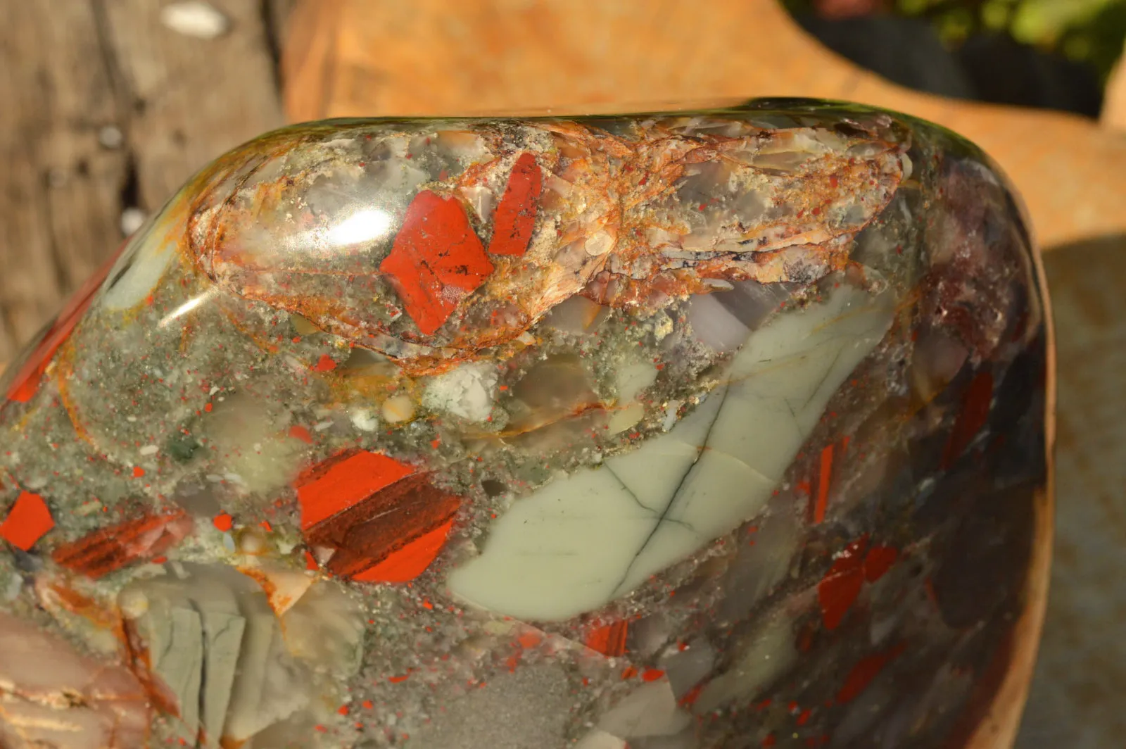 Polished XXL Bloodstone (Seftonite) Standing Free Form With Pyrite Specks  x 1 From Swaziland