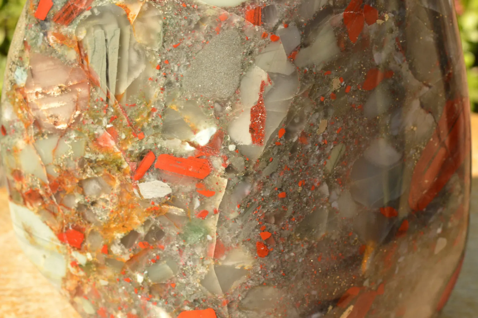 Polished XXL Bloodstone (Seftonite) Standing Free Form With Pyrite Specks  x 1 From Swaziland