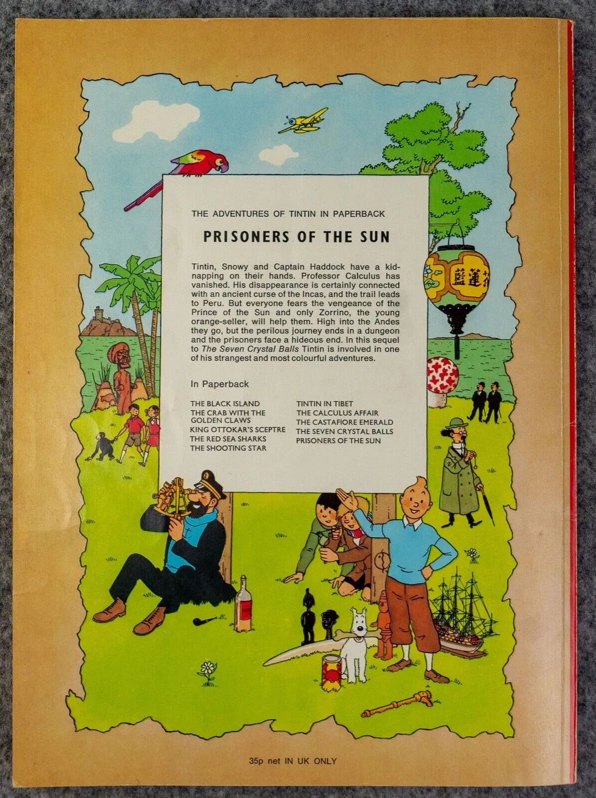 Prisoners of the Sun - Methuen 1973 1st UK Paperback Edition Rare Tintin Book Herge