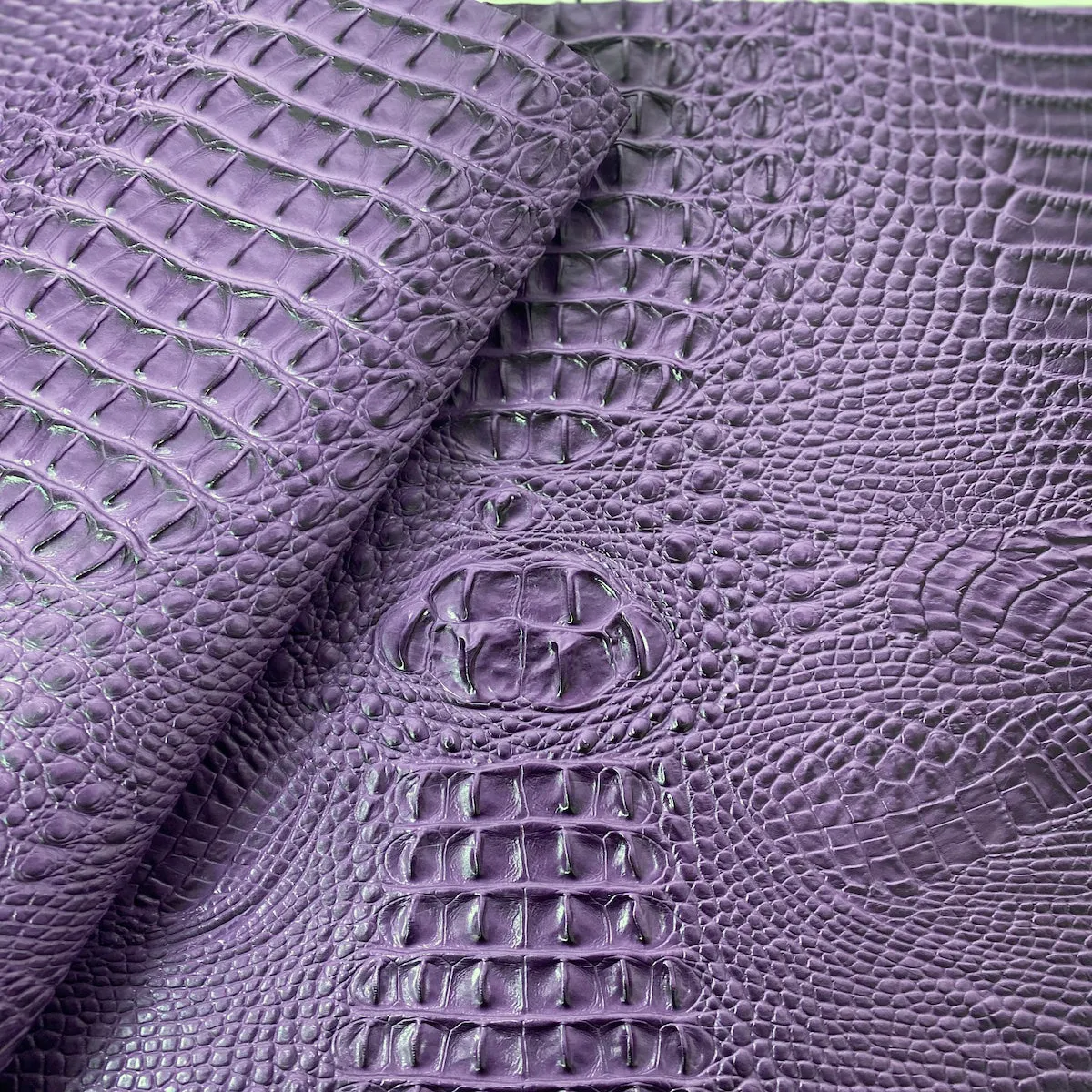 Purple Amazon 3D Embossed Gator Faux Leather Vinyl Fabric