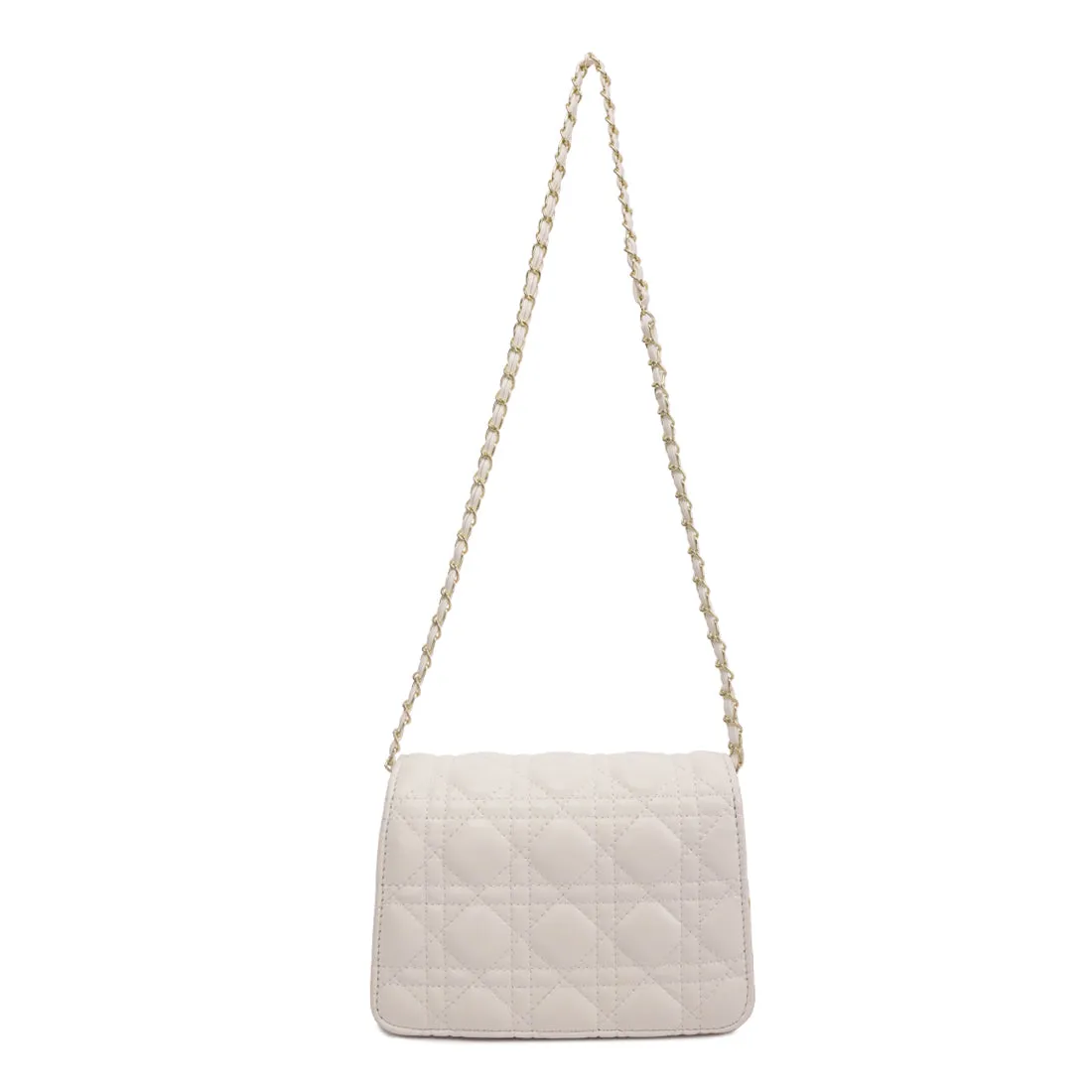 Quilted Metallic Buckle Cluch Bag