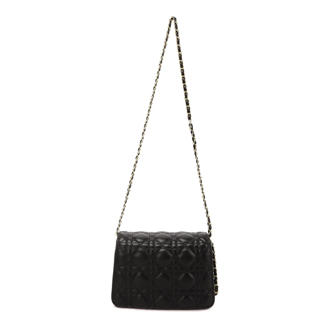 Quilted Metallic Buckle Cluch Bag