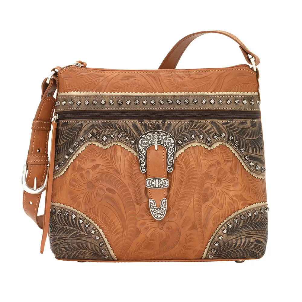 "Saddle Ridge" Zip-Top Shoulder Bag Collection - Choose From 4 Colors!