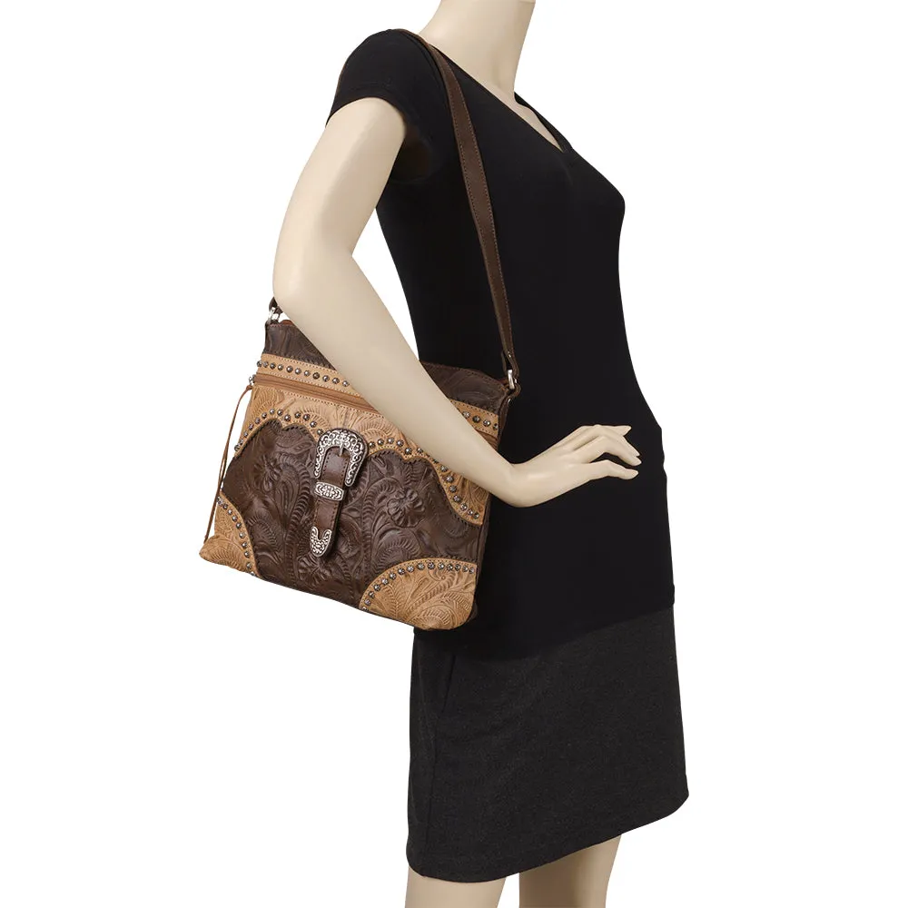 "Saddle Ridge" Zip-Top Shoulder Bag Collection - Choose From 4 Colors!