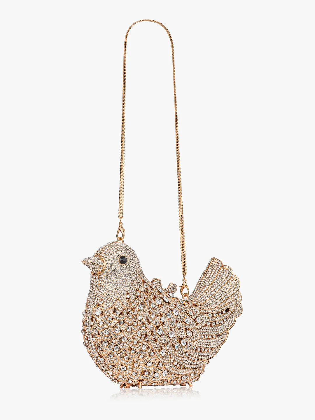 Rhinestone Studded Bird Clutch