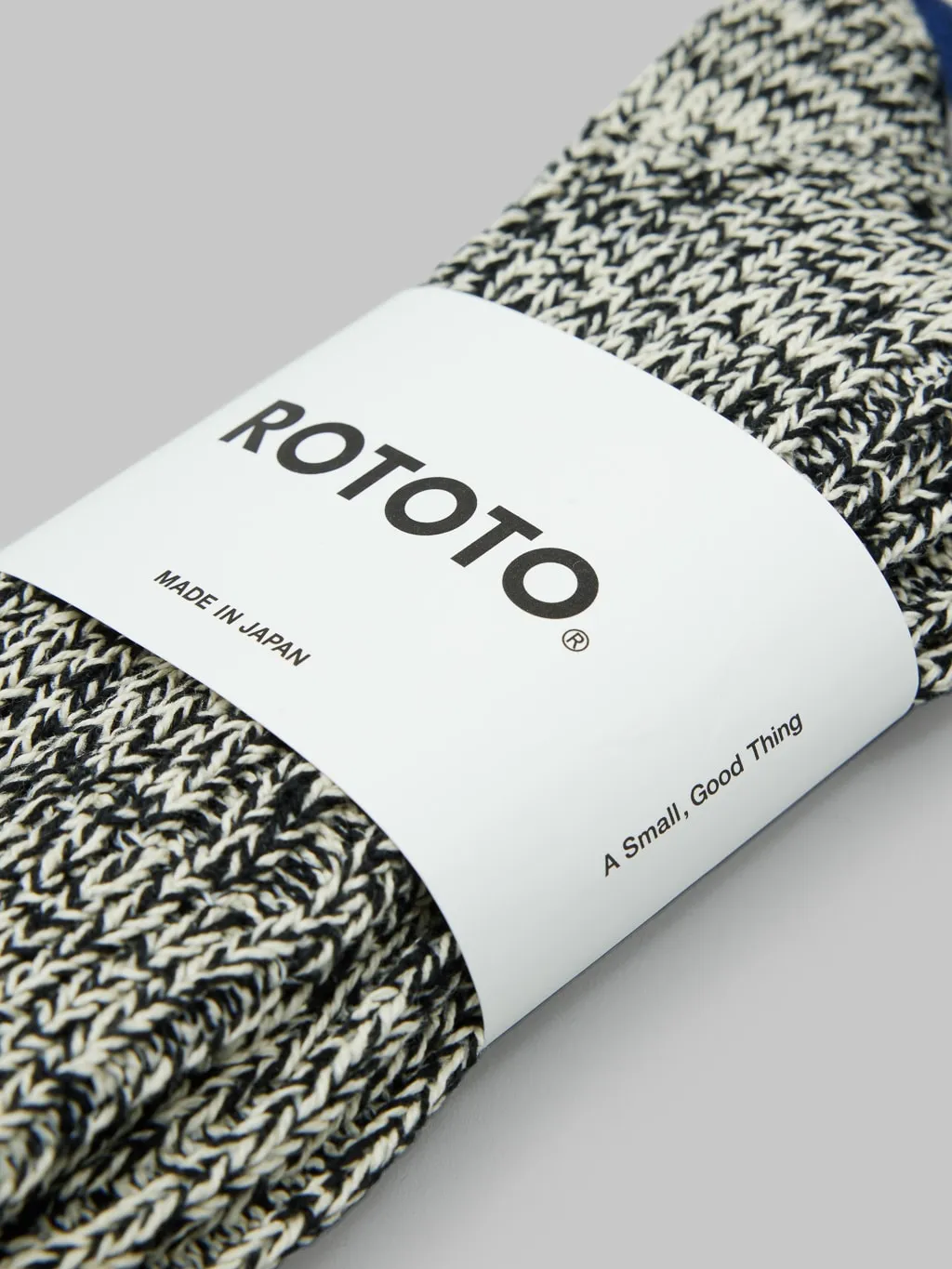 ROTOTO Recycle Cotton Ribbed Crew Socks Black/Ivory