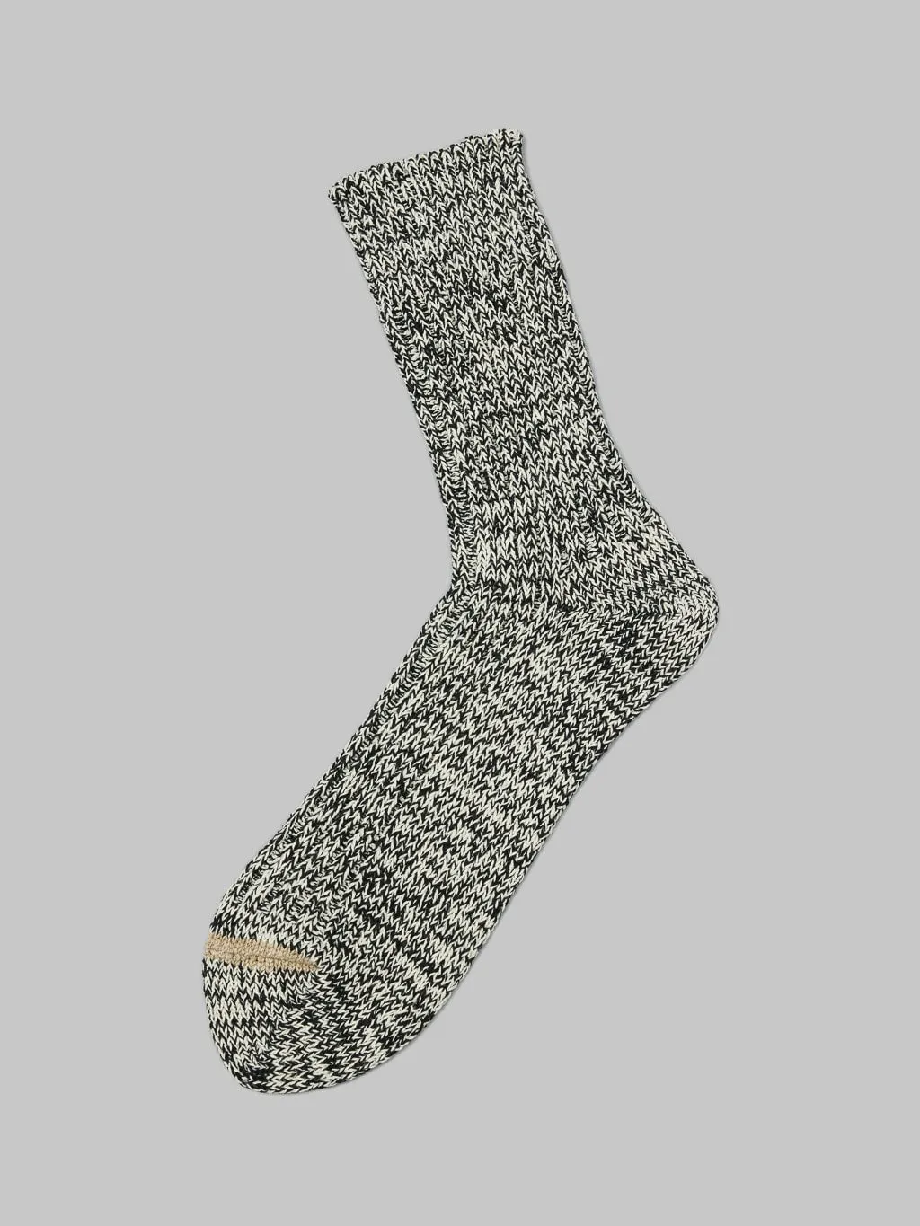 ROTOTO Recycle Cotton Ribbed Crew Socks Black/Ivory