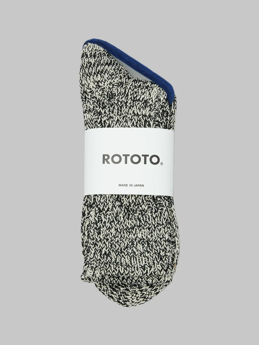 ROTOTO Recycle Cotton Ribbed Crew Socks Black/Ivory