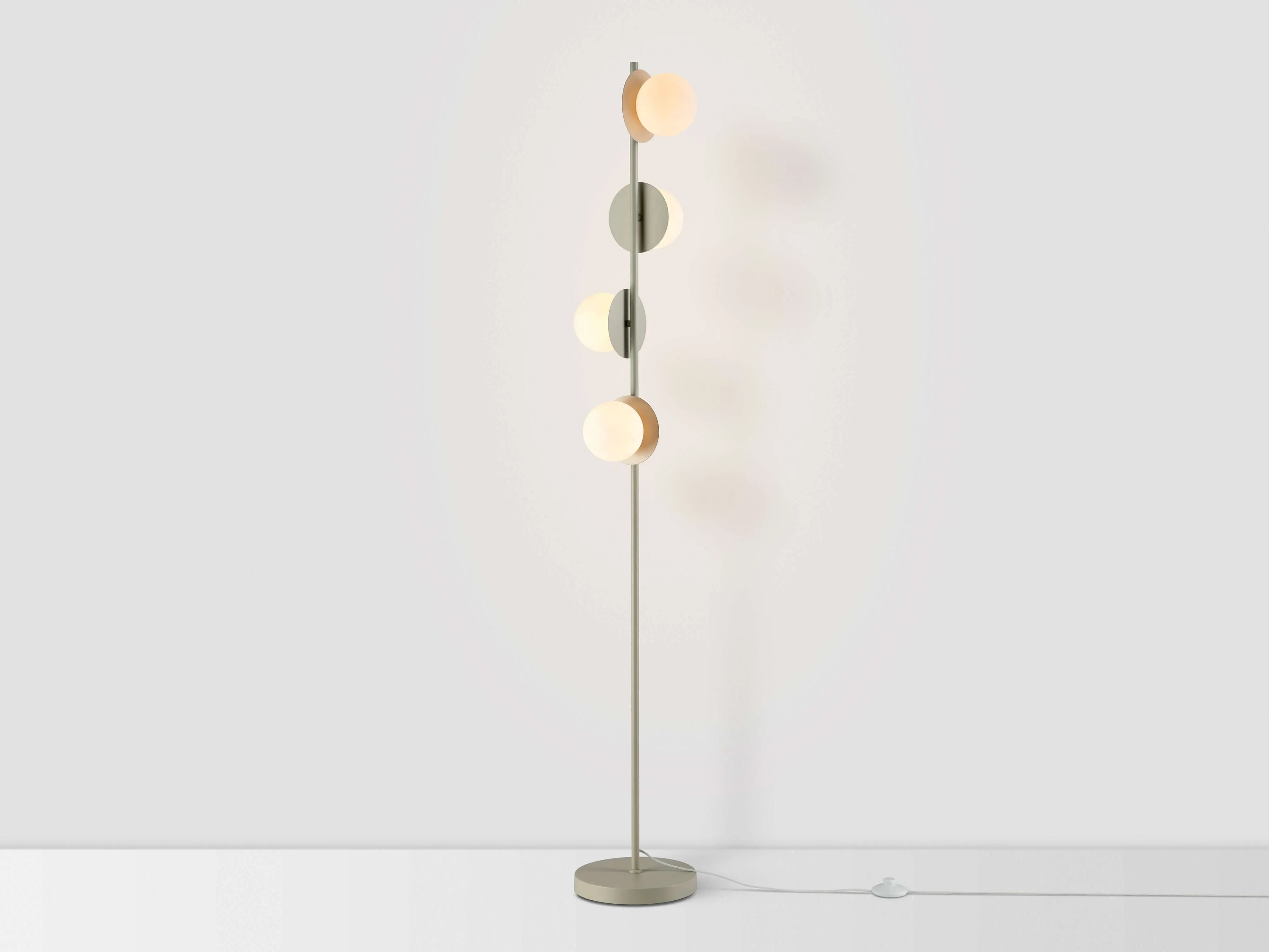 Sand opal disk floor lamp