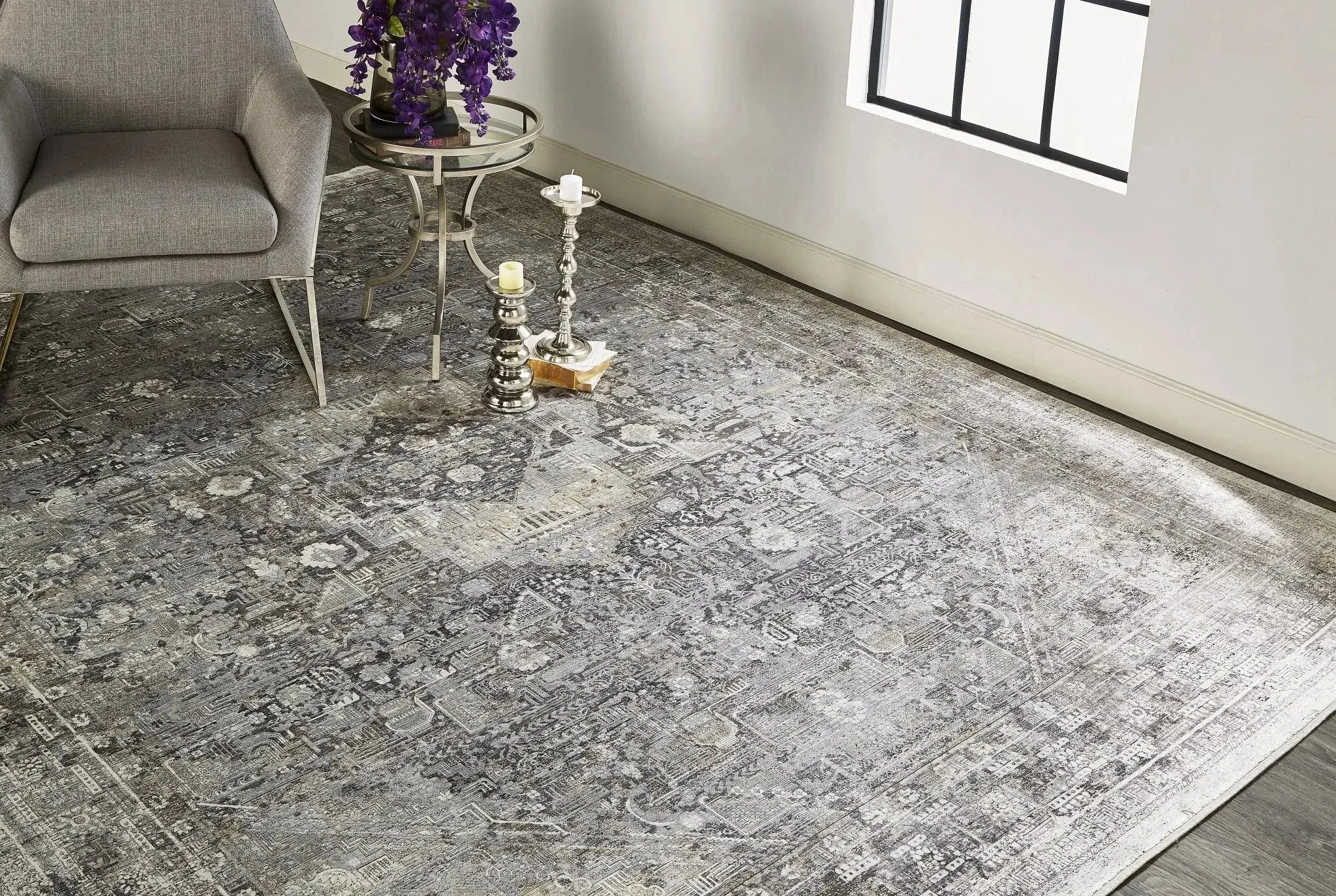 Sarrant 9193966F Grey/Silver Rug