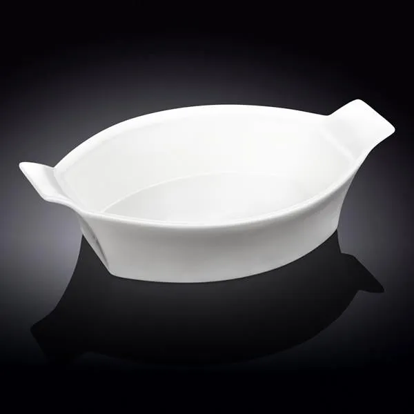 Set Of 3 White Oval Casserole Baking Dish 8.5" inch | 22 Cm