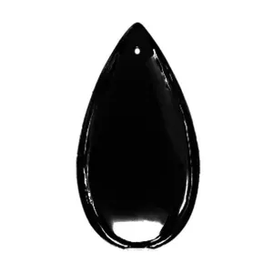 Smooth Almond Crystal 3.5 inches Black Prism with One Hole on Top