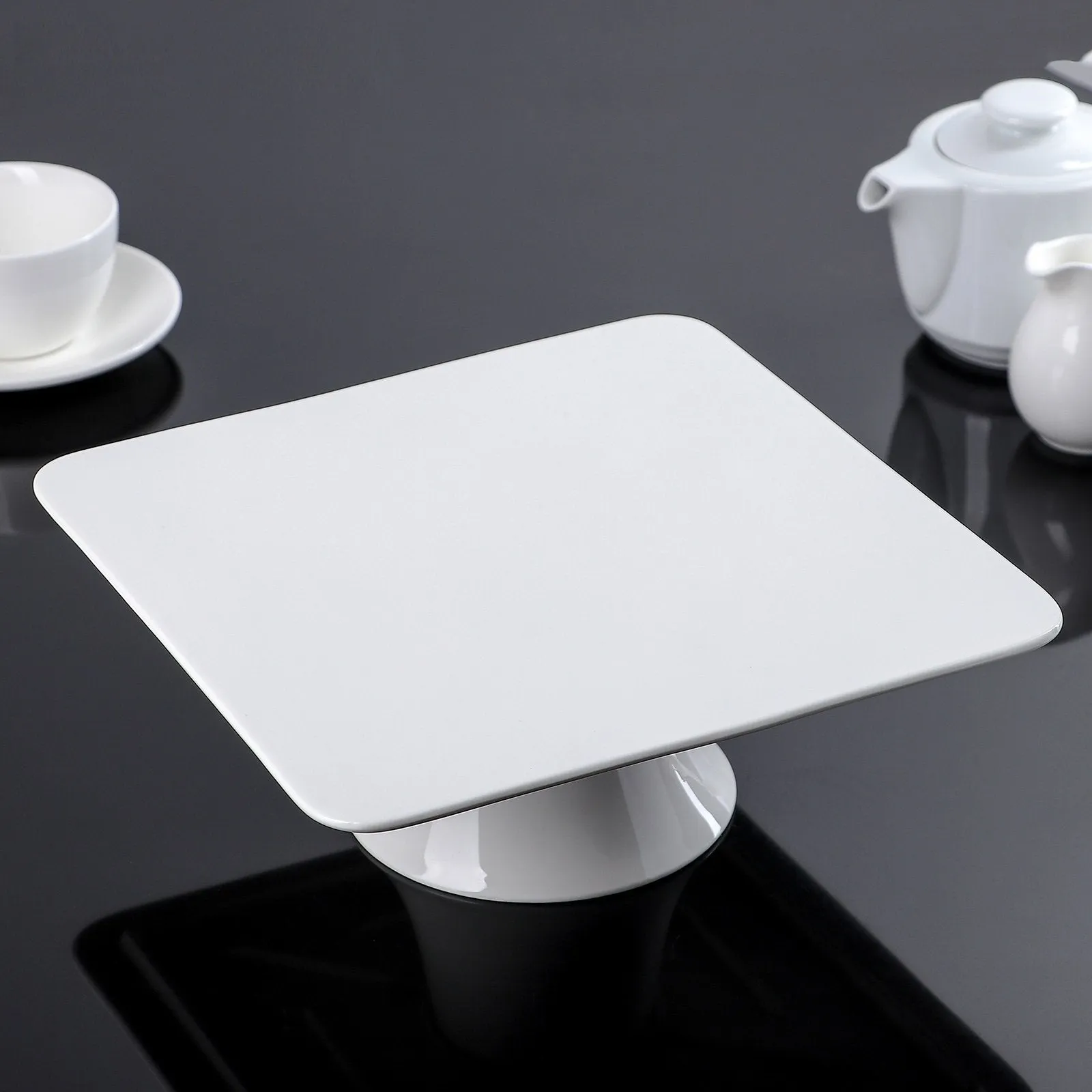 Square White Cake Stand 12" inch X 12" inch X 3.5" inch |