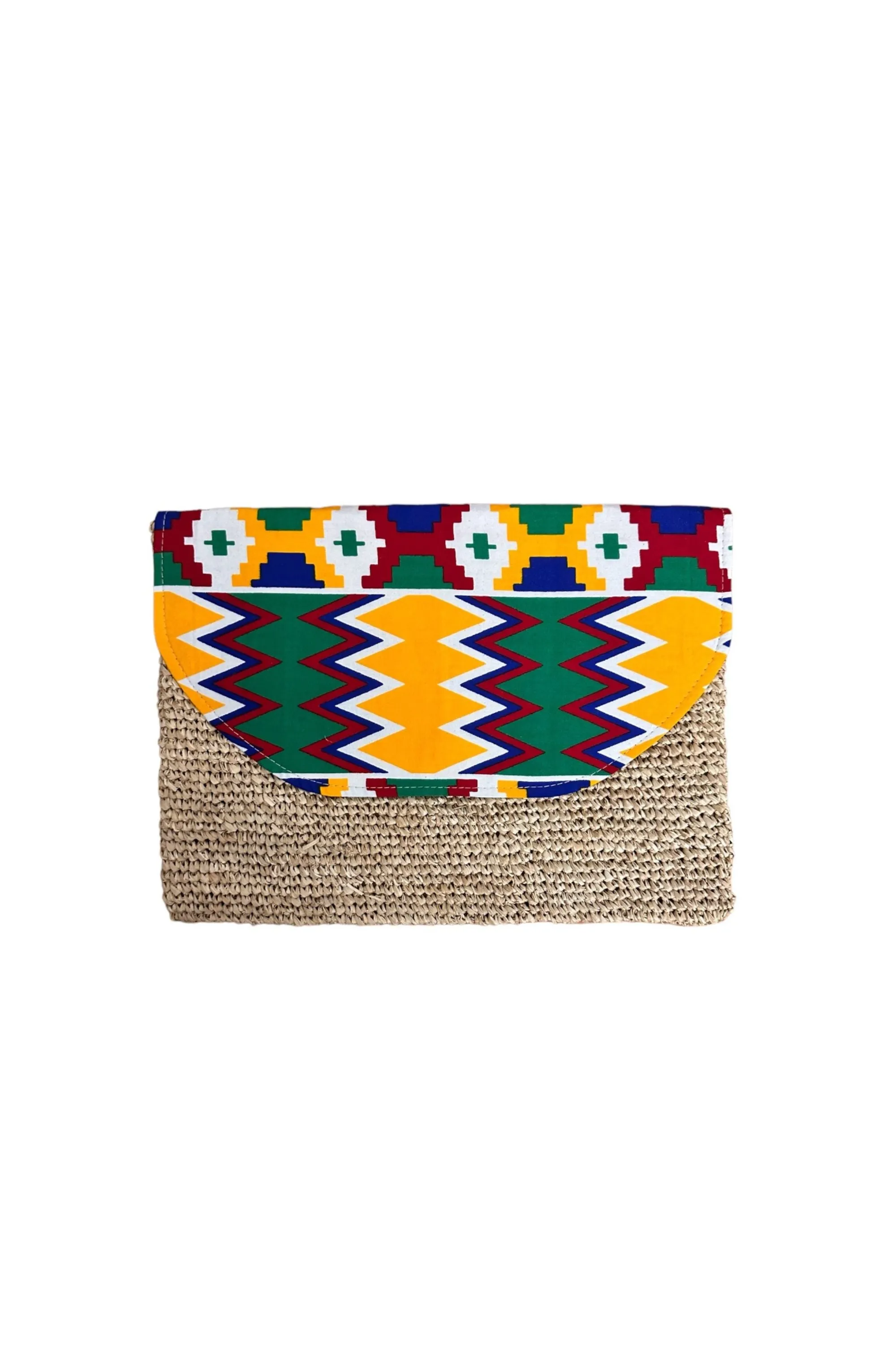 Style Clutch Bag - Yellow Kente African Ankara Wax Cotton Print