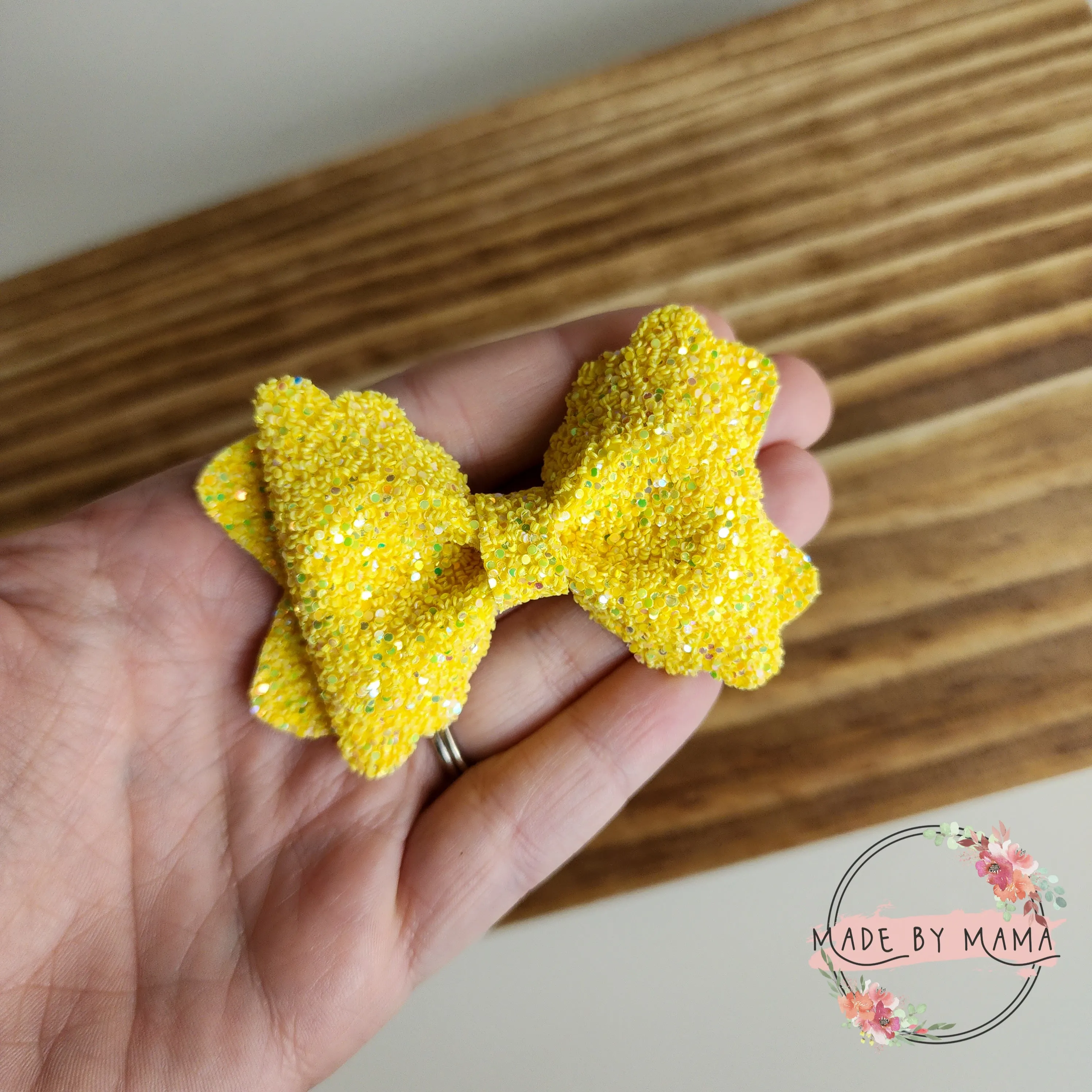 Sunshine Yellow Glitter Bow