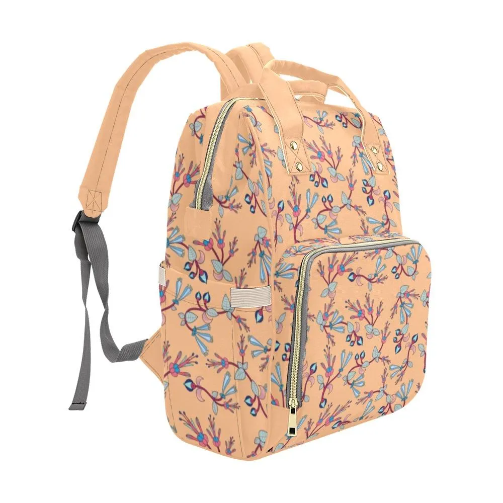 Swift Floral Peache Multi-Function Diaper Backpack/Diaper Bag