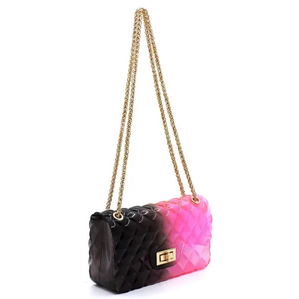 TEEK - Quilt Embossed Color Jelly Shoulder Bag