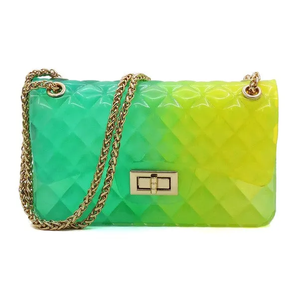 TEEK - Quilt Embossed Color Jelly Shoulder Bag