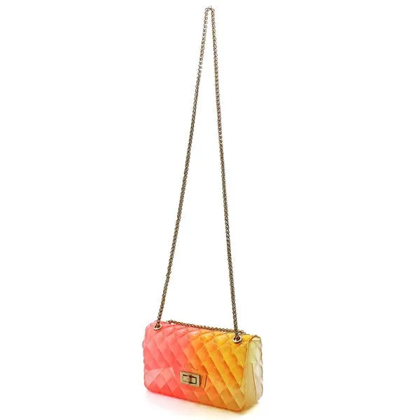 TEEK - Quilt Embossed Color Jelly Shoulder Bag