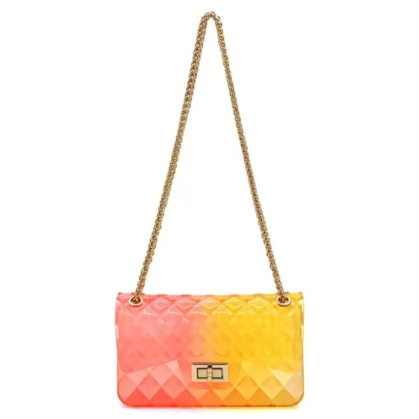 TEEK - Quilt Embossed Color Jelly Shoulder Bag