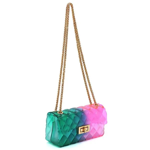 TEEK - Quilt Embossed Color Jelly Shoulder Bag