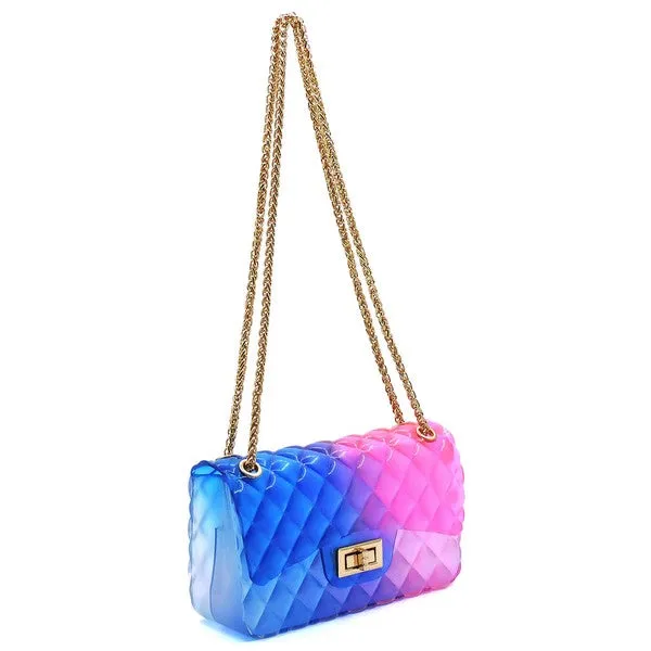 TEEK - Quilt Embossed Color Jelly Shoulder Bag