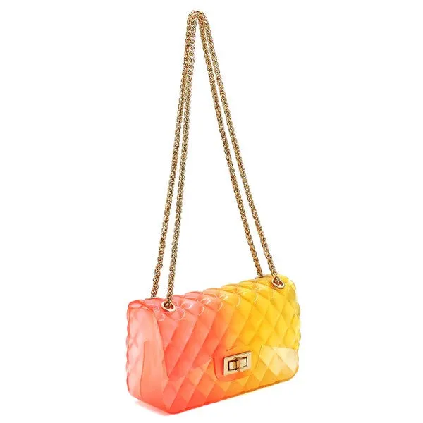 TEEK - Quilt Embossed Color Jelly Shoulder Bag