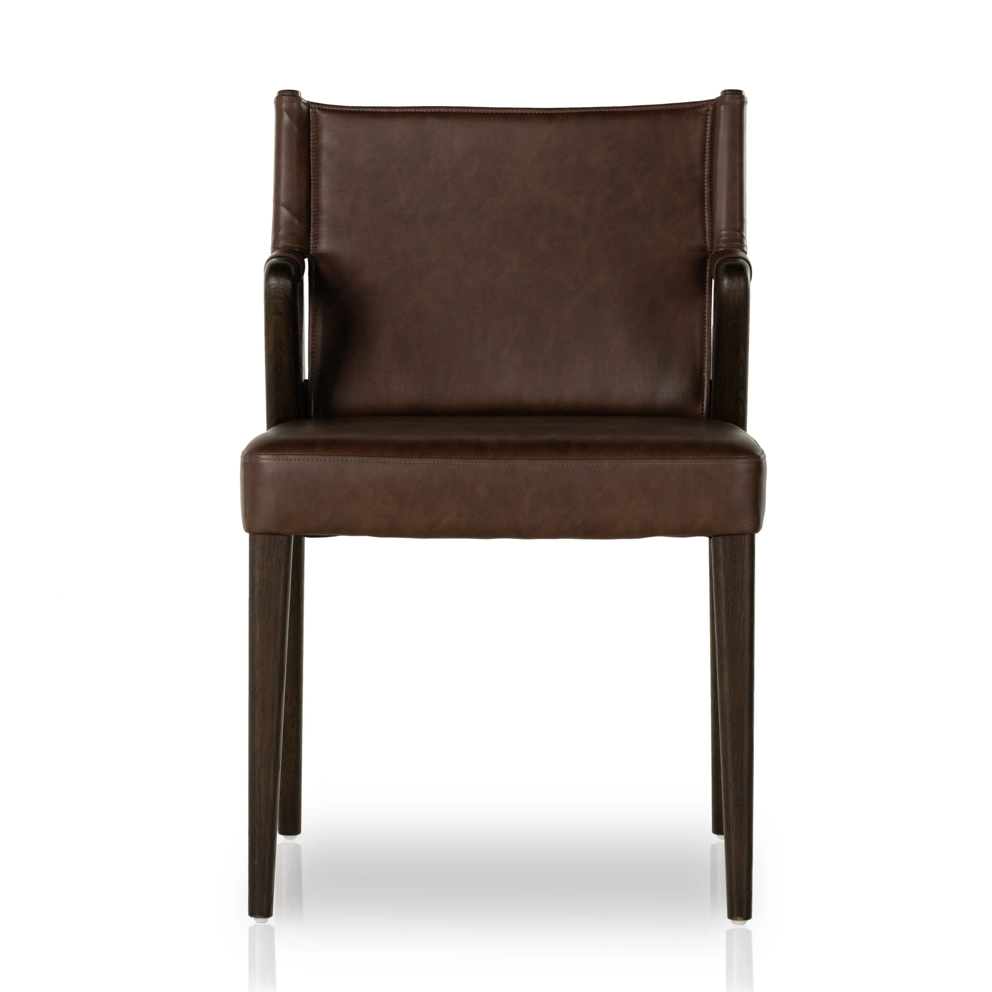 Tetra Leather Dining Chair, Sierra Chestnut, Set of 2