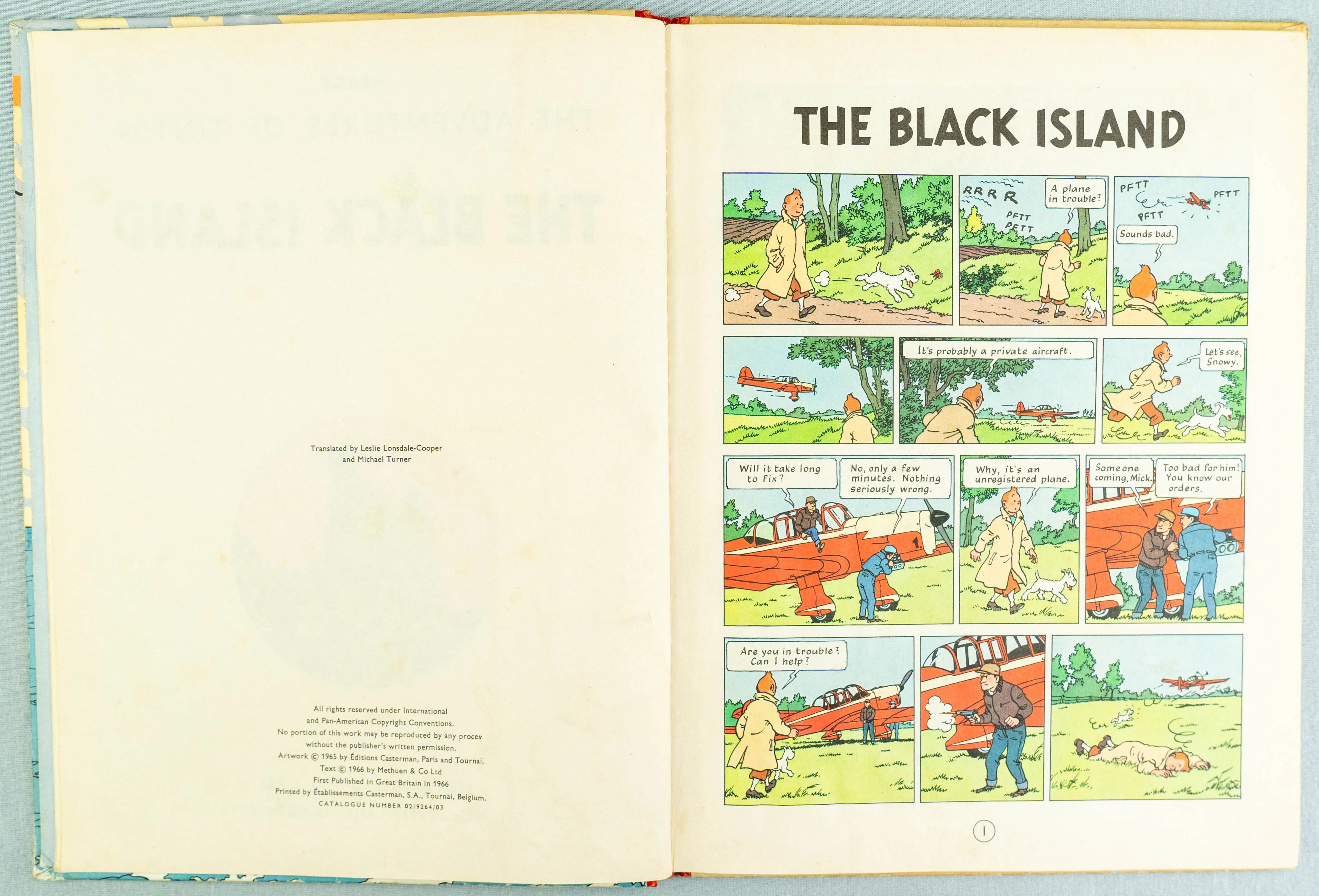 THE BLACK ISLAND Methuen 1966 1st Edition UK Hardback Rare Tintin book Herge EO