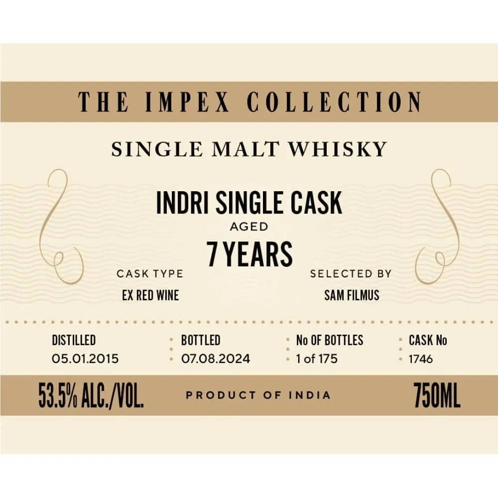 The ImpEx Collection Indri Single Cask 7 Year Old