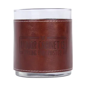 The Liquor Cabinet Is Calling Faux Leather Rocks Glass