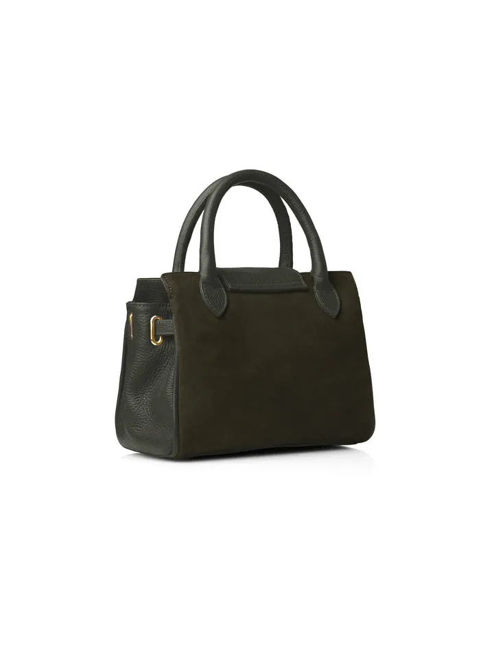 The Windsor Women's Mini Handbag - Moss Green Suede