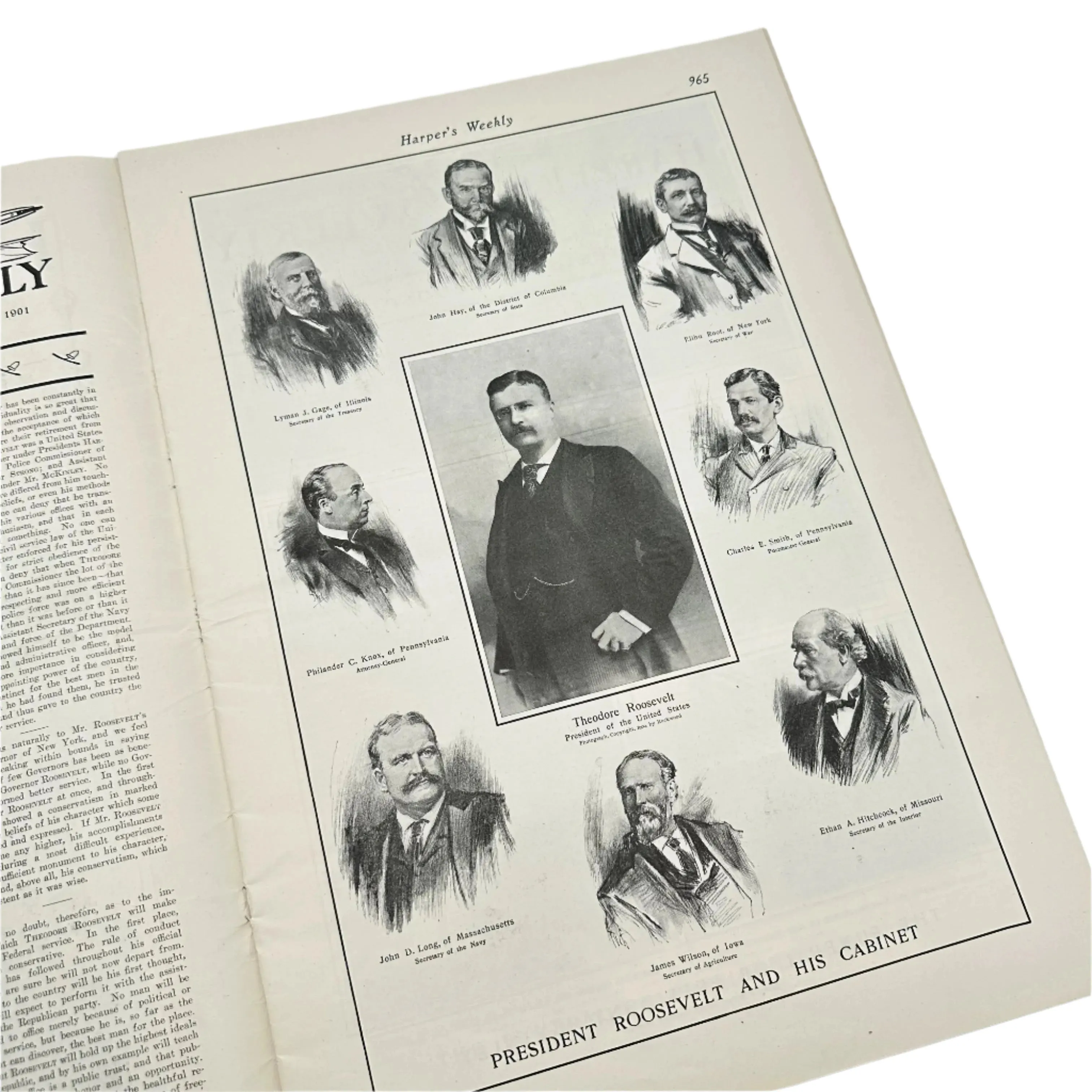 Three "Harper's Weekly" Editions reporting the Funeral of McKinley and the Presidency of Theodore Roosevelt