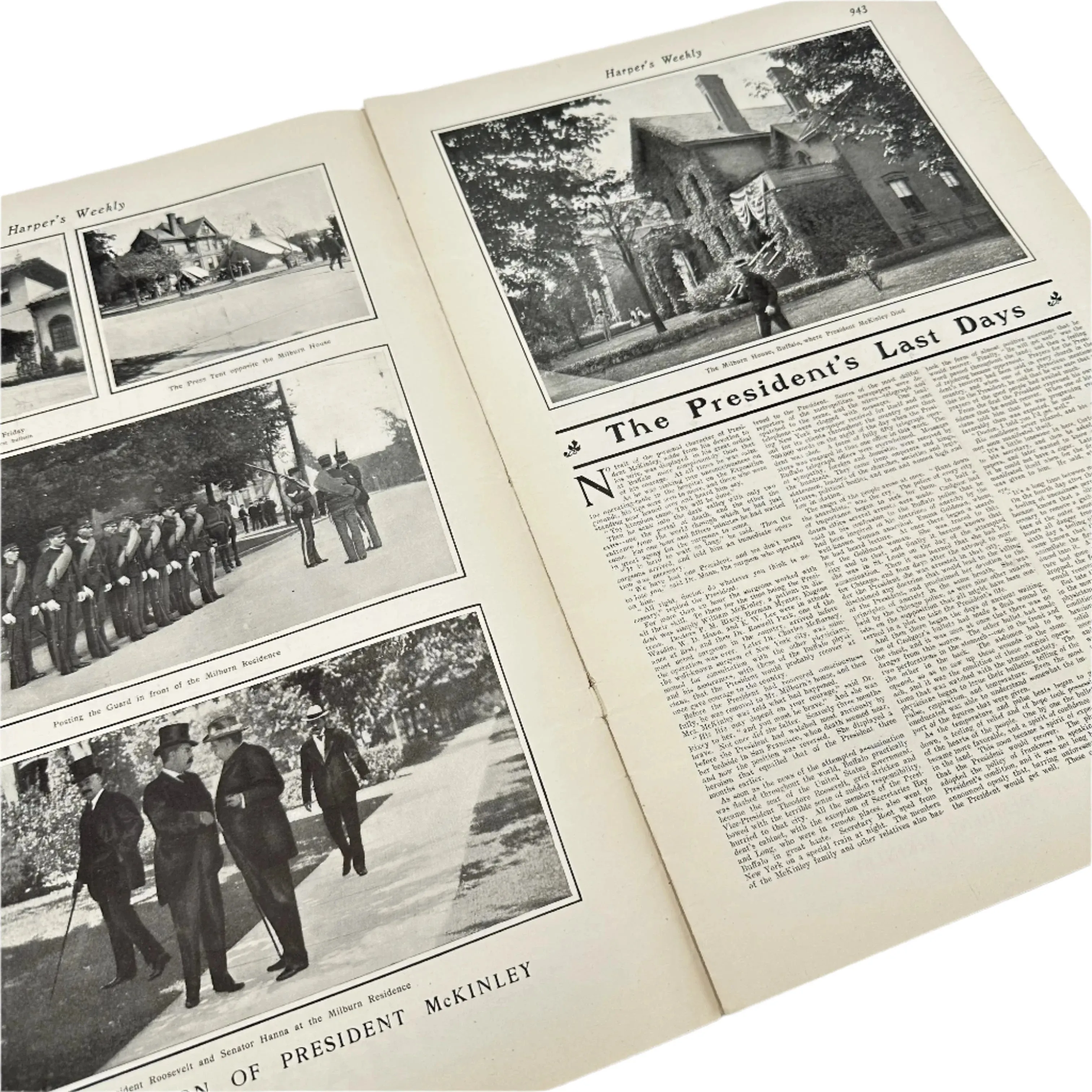 Three "Harper's Weekly" Editions reporting the Funeral of McKinley and the Presidency of Theodore Roosevelt