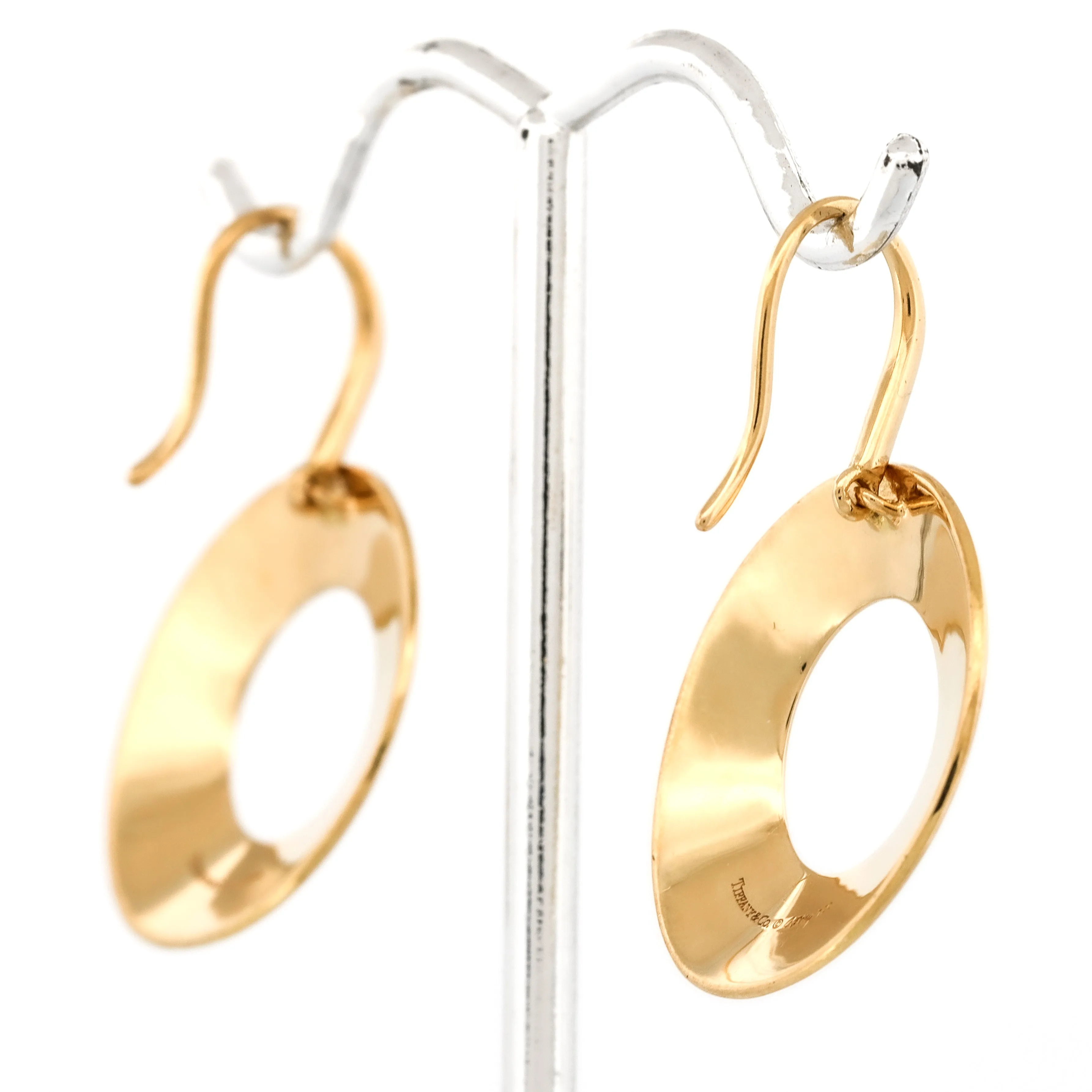 Tiffany & Co. Frank Gehry Morph Dangle Hook Earrings in 18k Yellow Gold