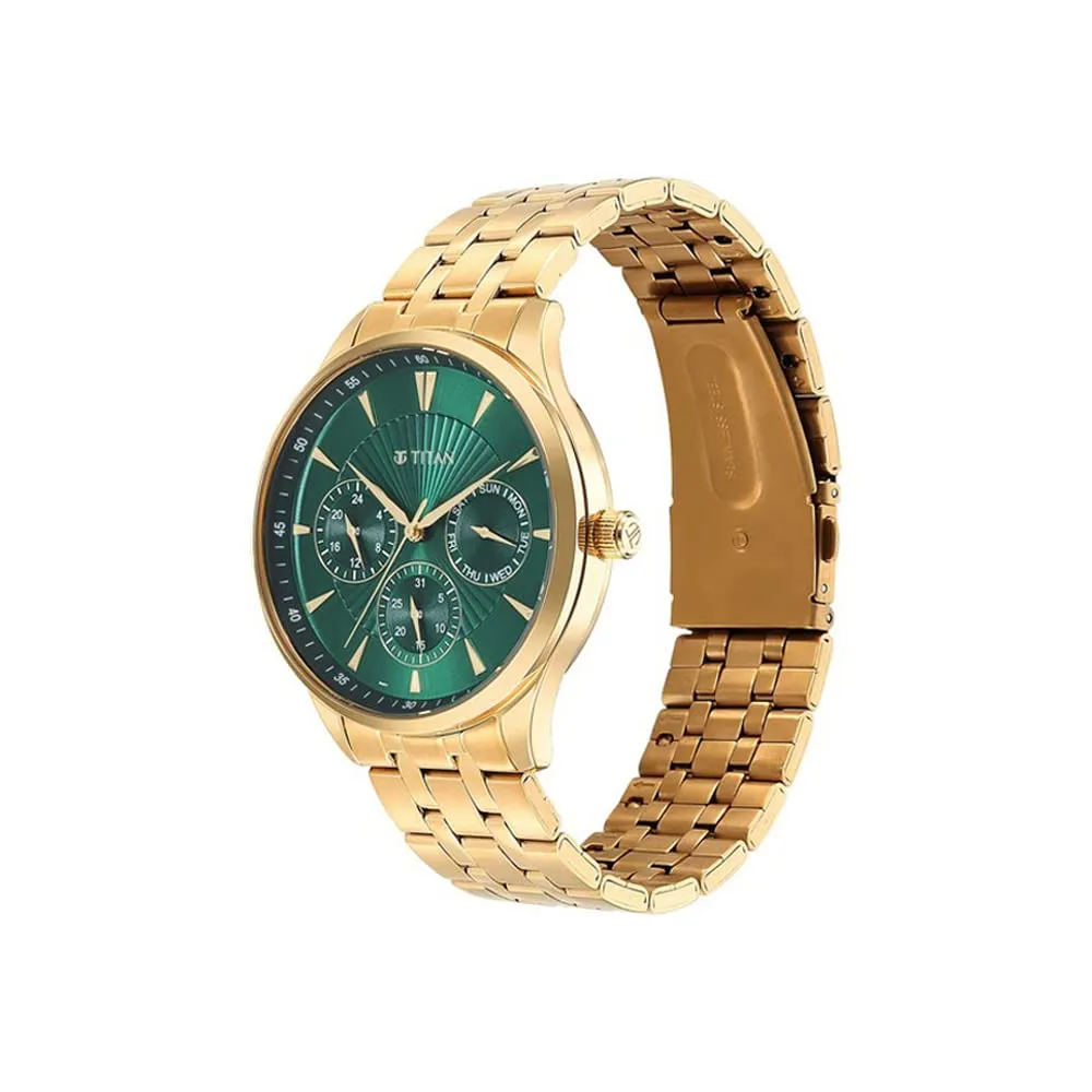 Titan Green Dial Analog Watch for Men-NR90127YM05