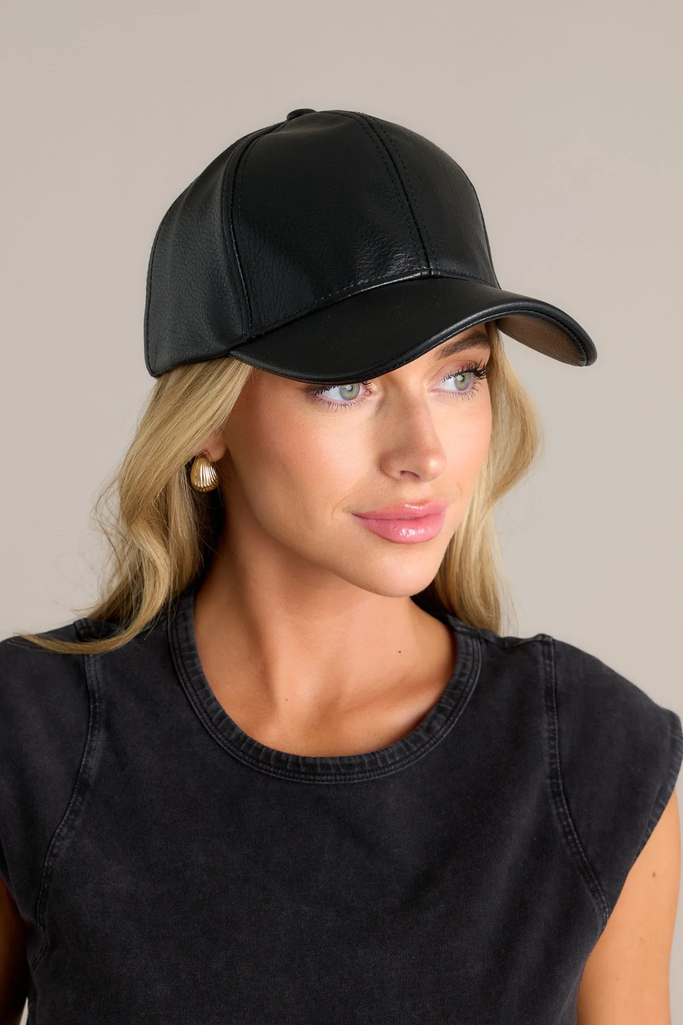 To Die For Black Faux Leather Hat