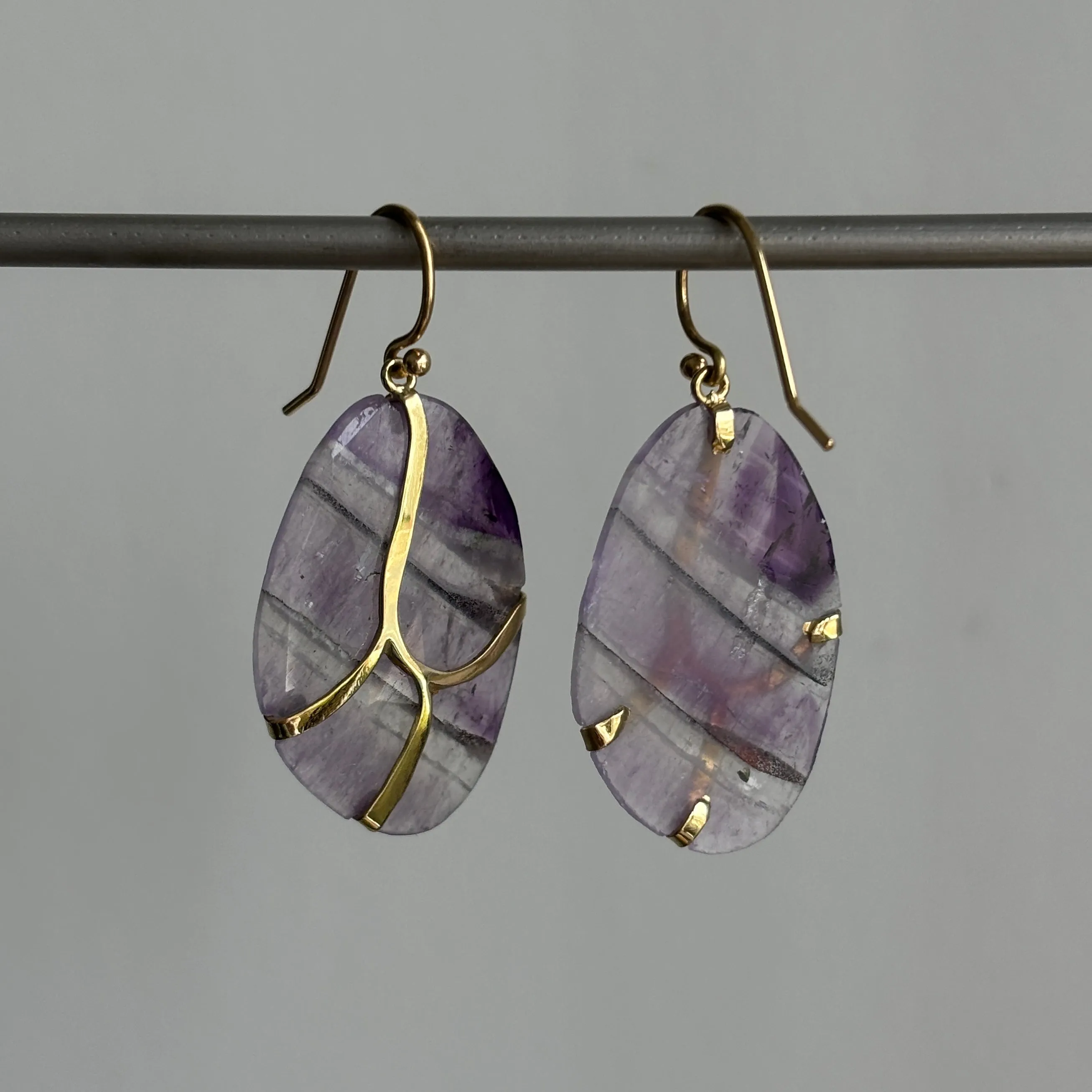 Trapiche Amethyst Butterfly Earrings