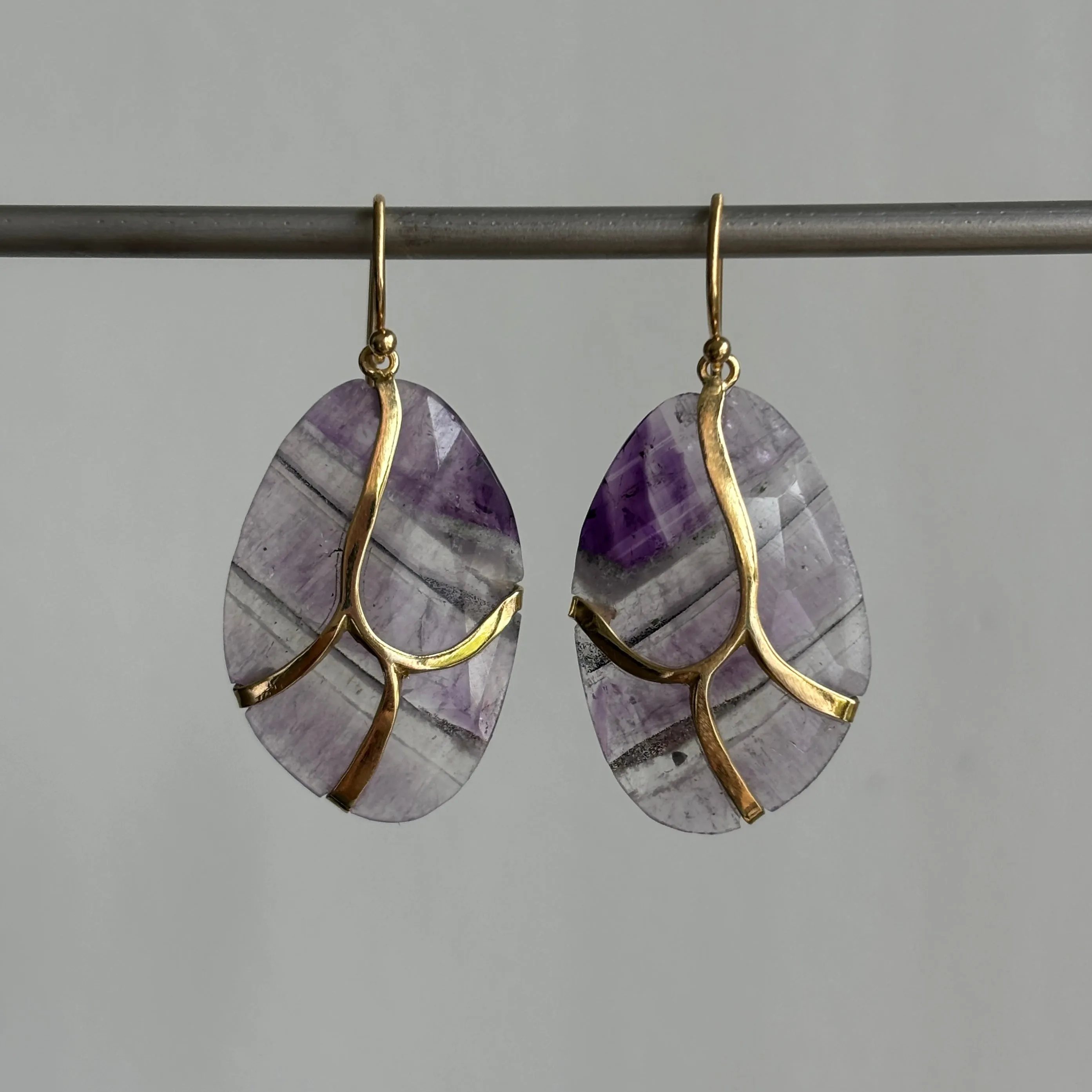 Trapiche Amethyst Butterfly Earrings