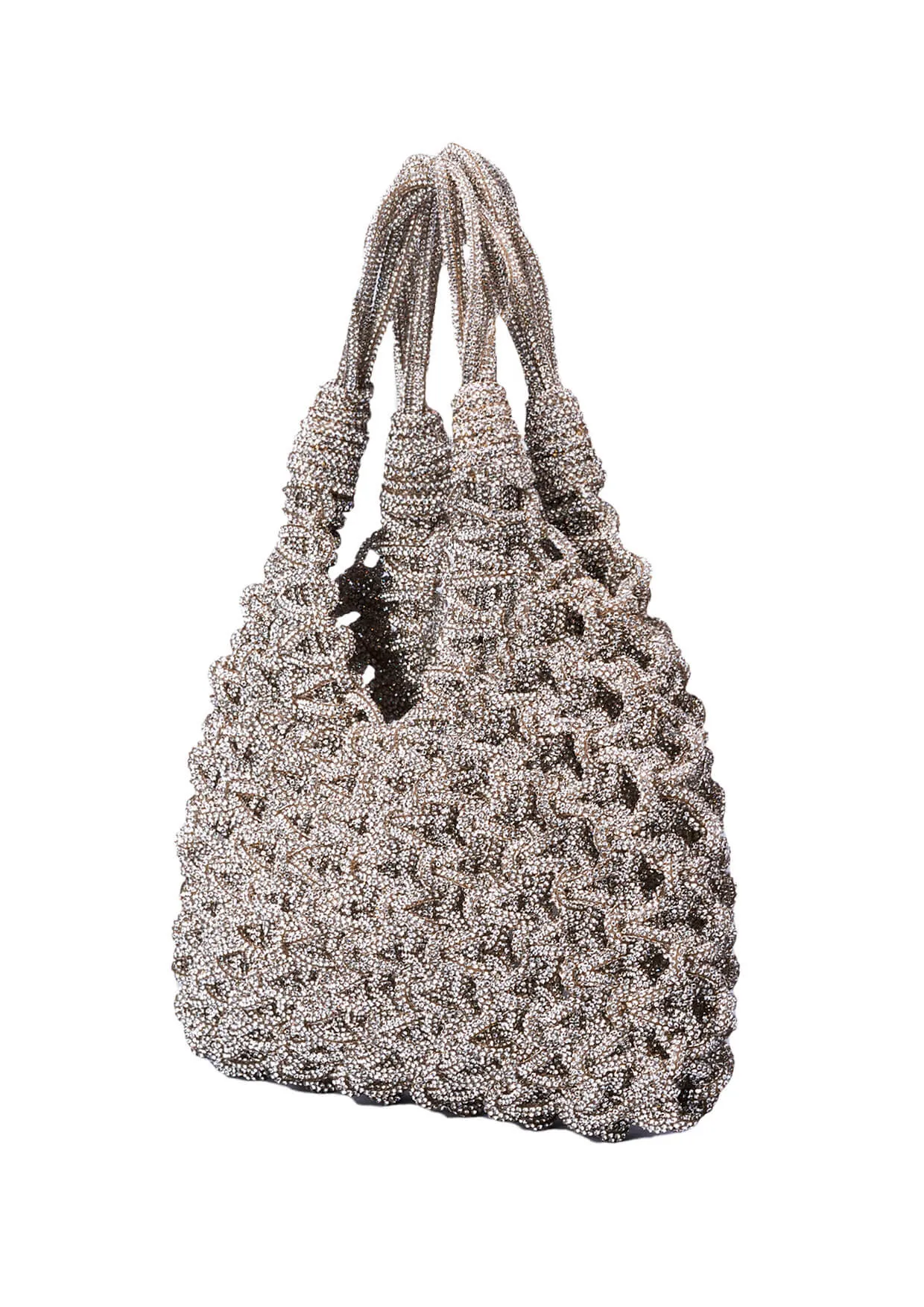 Vannifique Crystal-Studded Woven Handbag