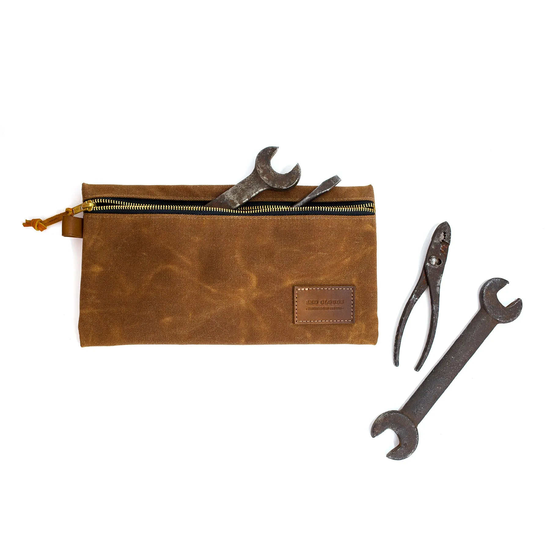 Waxed Canvas Tool Pouch - Brush Brown