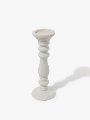 Westside Home White Medium Pillar Marble Candle Stand