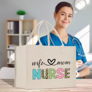 Wife Mom Nurse Tote Bag Nurse Gift Registered Nurse Graduation Gift Tote RN Gift Future Nurse Gift Nursing Student Gift Nurse (NT1008)