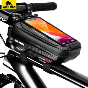 WILD MAN Bike Bag Front Rainproof Cycling Bag  Touch Screen Bicycle Phone Bag 6.5 Inch Mobile Phone Case Mtb Accessories