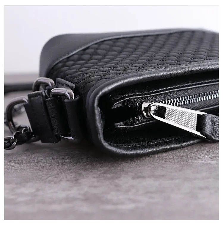 Womens Nylon Leather Shoulder Bag Womens Black Diamond Nylon Chain Shoulder Purse Nylon Chain Purse for Ladies